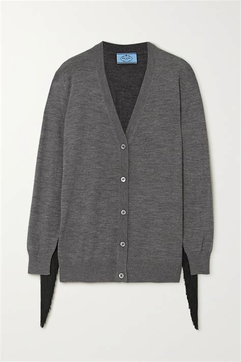 prada grey cardigan|prada cardigan sweater.